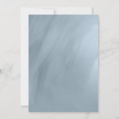 Invitation mariage de typographie géométrique bleu poussiéreu (Dos)