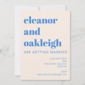 Invitation Mariage de typographie géométrique moderne coloré  (Devant)