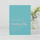 Invitation Mariage de typographie Icy Mint et Silver (Debout devant)