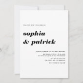 Invitation Mariage de typographie italique en gras noir (Devant)
