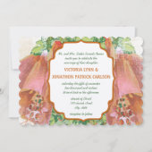 Invitation Mariage de typographie Mariage rose corail (Devant)