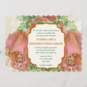 Invitation Mariage de typographie Mariage rose corail
