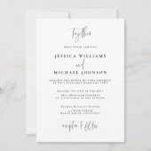 Invitation Mariage de typographie minimal (Devant)