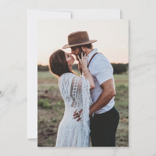 Invitation Mariage de typographie moderne (Dos)