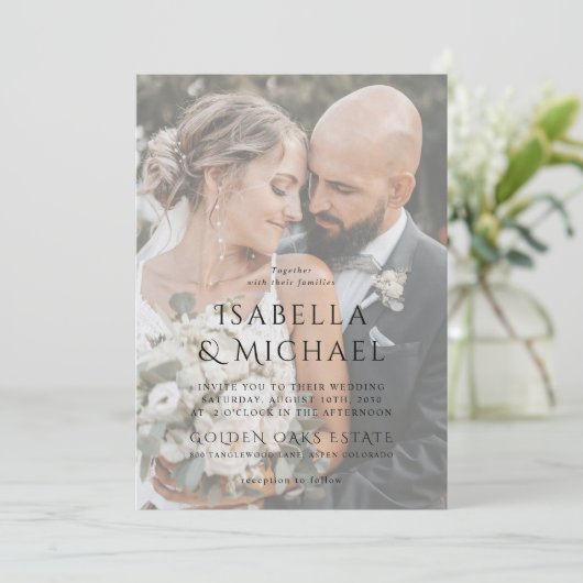 Invitation Mariage de typographie moderne (Debout devant)