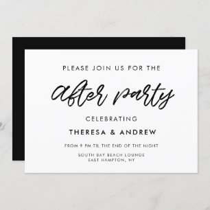 Invitation Mariage de typographie moderne après fête