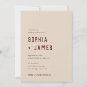 Invitation Mariage de typographie moderne Boho Arch Red Cream (Devant)