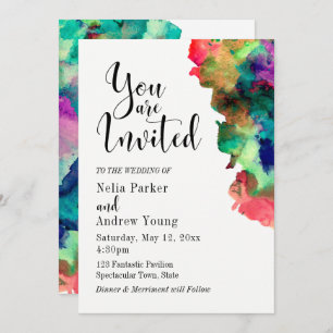 Invitation Mariage de typographie moderne et colorée