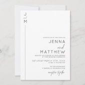 Invitation mariage de typographie moderne et minim (Devant)