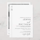 Invitation mariage de typographie moderne et minim (Devant / Derrière)