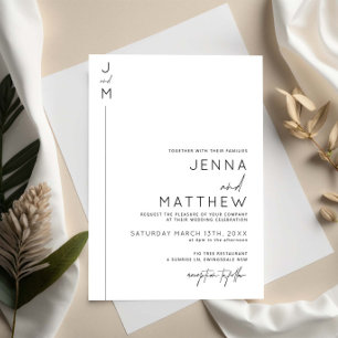 Invitation mariage de typographie moderne et minim