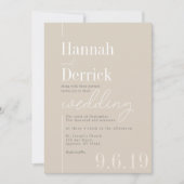 Invitation Mariage de typographie moderne et simple de Ivory  (Devant)