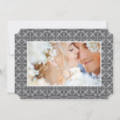 Invitation Mariage de typographie moderne gris et jaune (Dos)