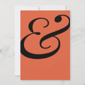 Invitation Mariage de typographie moderne orange vif noir (Dos)