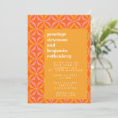 Invitation Mariage de typographie moderne Orange Yellow Retro (Debout devant)