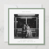 Invitation Mariage de typographie moderne Sage Green Date de (Devant)
