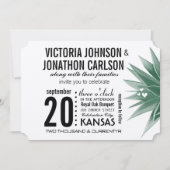 Invitation Mariage de typographie moderne Succulente Cactus d (Devant)