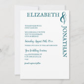 Invitation Mariage de typographie moderne Turquoise foncé (Devant)