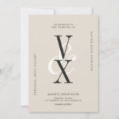 Invitation Mariage de typographie neutre élégant et luxueux (Devant)