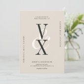 Invitation Mariage de typographie neutre élégant et luxueux (Debout devant)