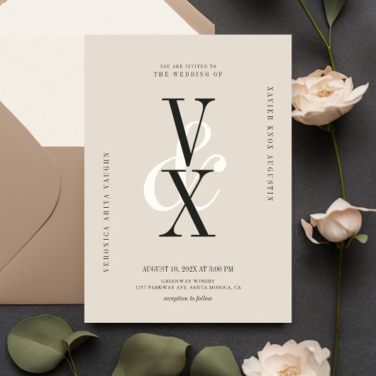 Invitation Mariage de typographie neutre élégant et luxueux