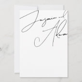 Invitation Mariage de typographie noir blanc (Dos)