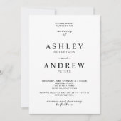 Invitation Mariage de typographie noir moderne élégant (Devant)