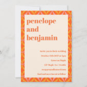 Invitation Mariage de typographie Orange moderne du milieu du (Devant)