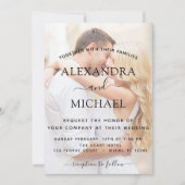 Invitation Mariage de typographie photo transparente (Devant)