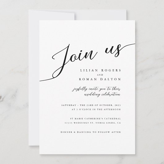 Invitation Mariage de typographie romantique moderne