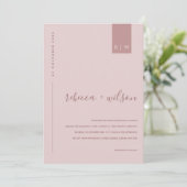 INVITATION MARIAGE DE TYPOGRAPHIE ROSE ROSE DE DUSTÉ MINIMALE (Debout devant)