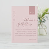 Invitation Mariage de typographie rose Rose Dusty (Debout devant)
