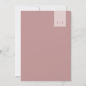 Invitation Mariage de typographie rose Rose Dusty (Dos)