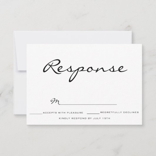Invitation Mariage de typographie rsvp (Devant)