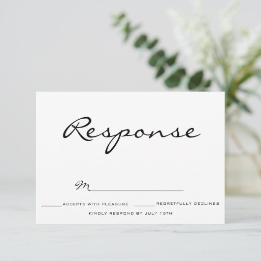Invitation Mariage de typographie rsvp (Debout devant)