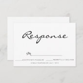 Invitation Mariage de typographie rsvp (Devant / Derrière)