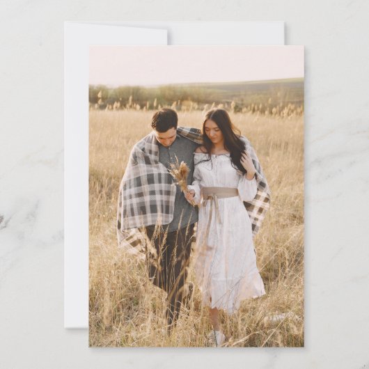 Invitation Mariage de typographie simple (Dos)