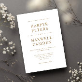 Invitation Mariage de typographie simple