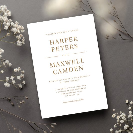 Invitation Mariage de typographie simple