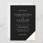 Invitation mariage de typographie simple en noir d'ivoire (Devant)