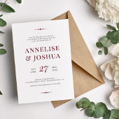 Invitation Mariage de typographie simple et moderne