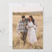 Invitation Mariage de typographie simple noir et blanc (Dos)