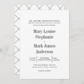 Invitation Mariage de typographie sophistiqué noir et blanc (Devant / Derrière)