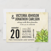 Invitation Mariage de typographie Succulente à la chaux jaune (Devant)