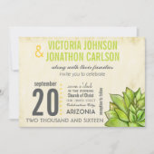 Invitation Mariage de typographie Succulente à la chaux jaune (Devant)