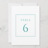 Invitation Mariage de typographie Turquoise moderne Numéro de (Devant)