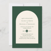 Invitation Mariage de typographie verte Emerald (Devant)