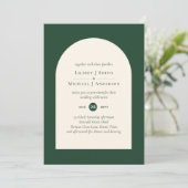 Invitation Mariage de typographie verte Emerald (Debout devant)