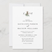 Invitation Mariage de vacances avec gui et initiales (Devant)
