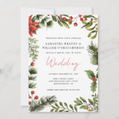 Invitation Mariage de vacances de verdure à l'aquarelle (Devant)